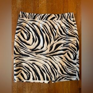 Loft black/tan/white print skirt